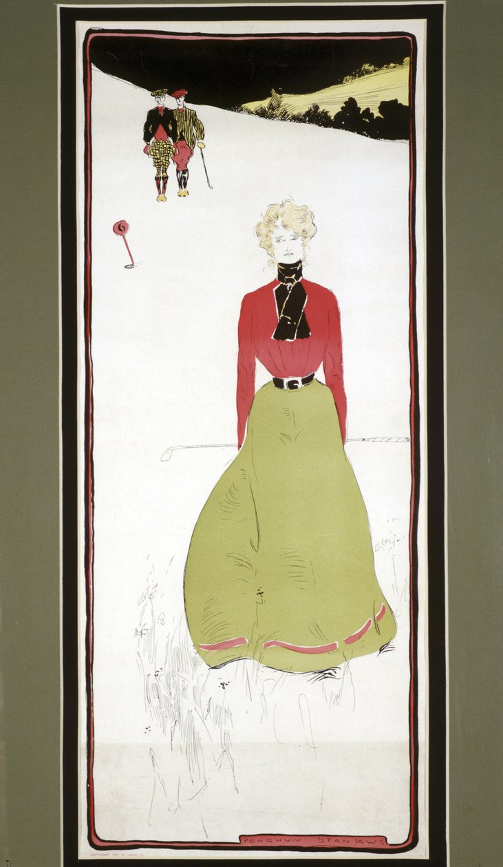 Lady golfaaja antiikkimekossa, c1905 tekijältä Penrhyn Stanlaws