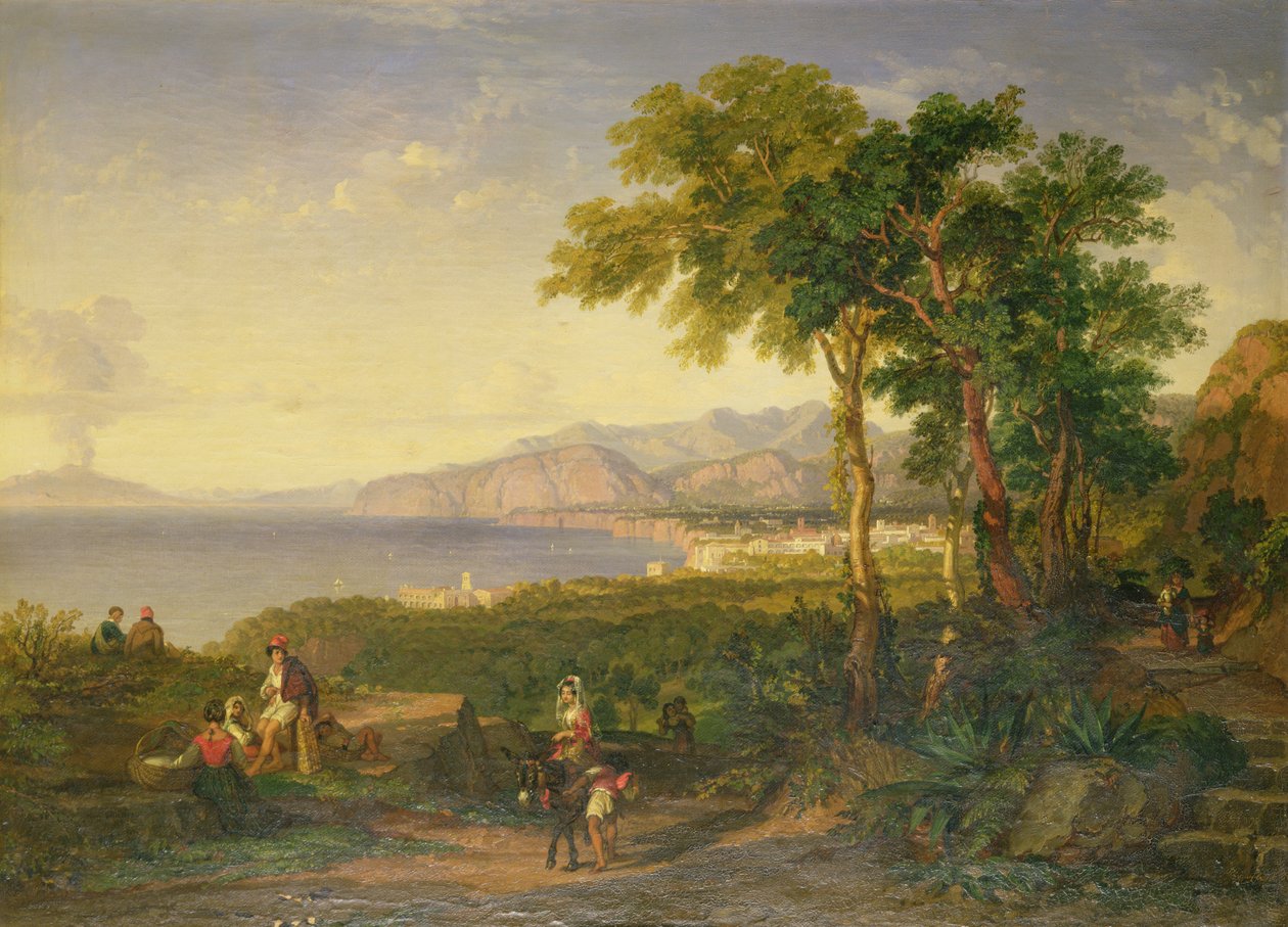 Salernon lahti, n. 1820-1830 (öljy kankaalle) tekijältä Penry Williams