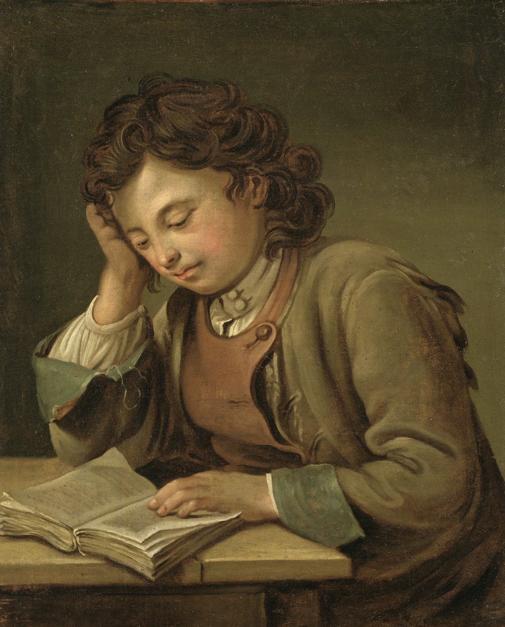 Poika lukemassa, 1758 tekijältä Per Krafft