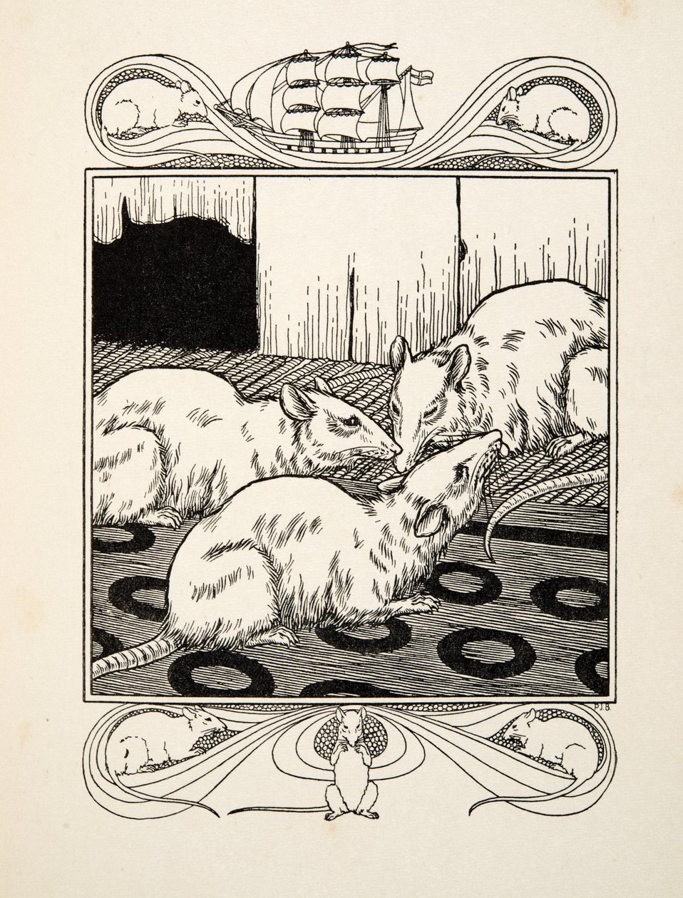Filial Duty, sarjasta A Hundred Anekdotes of Animals, pub. 1924 (kaiverrus) tekijältä Percy J. Billingshurst
