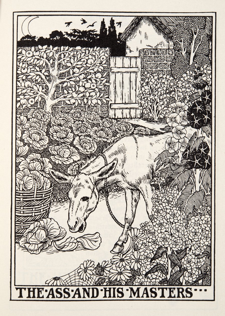 Aasi ja hänen isäntänsä, Fontainen saduista, pub. 1905 tekijältä Percy J. Billingshurst