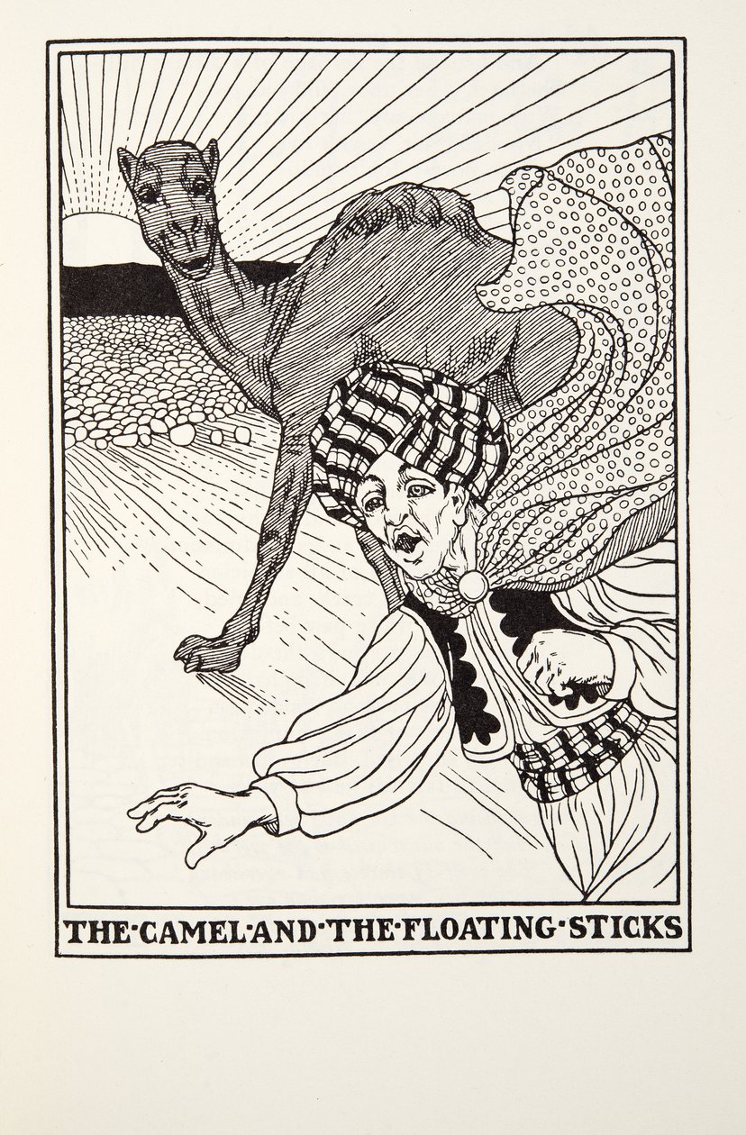 Kameli ja kelluvat kepit, Fontainen saduista, pub. 1905 tekijältä Percy J. Billingshurst