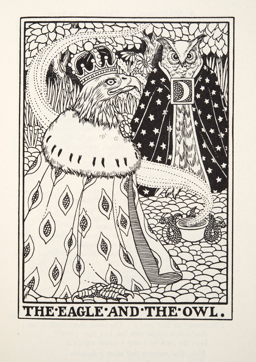 Kotka ja huuhkaja, Fontainen saduista, pub. 1905 tekijältä Percy J. Billingshurst