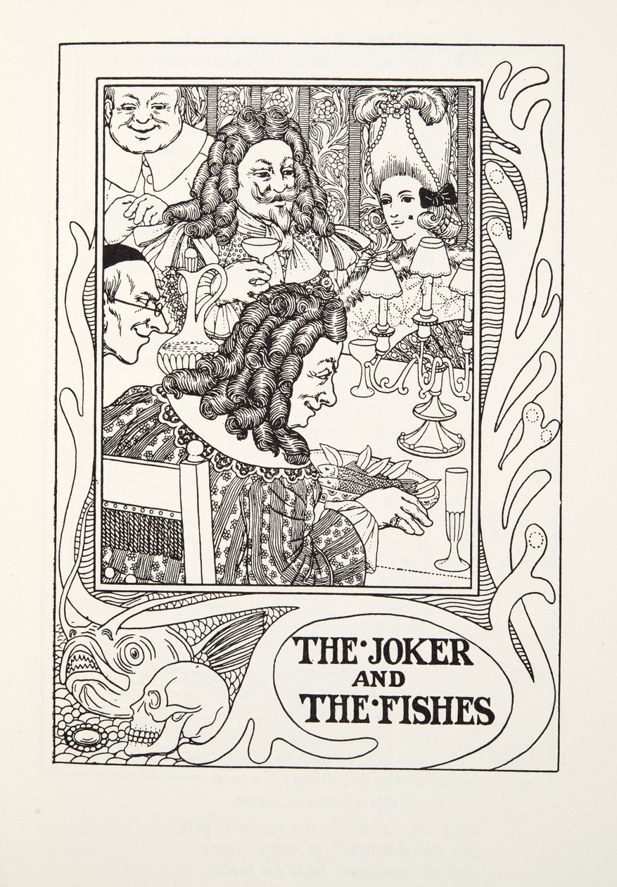 The Joker and the Fishes, Fontaine Fables, pub. 1905 (kaiverrus) tekijältä Percy J. Billingshurst