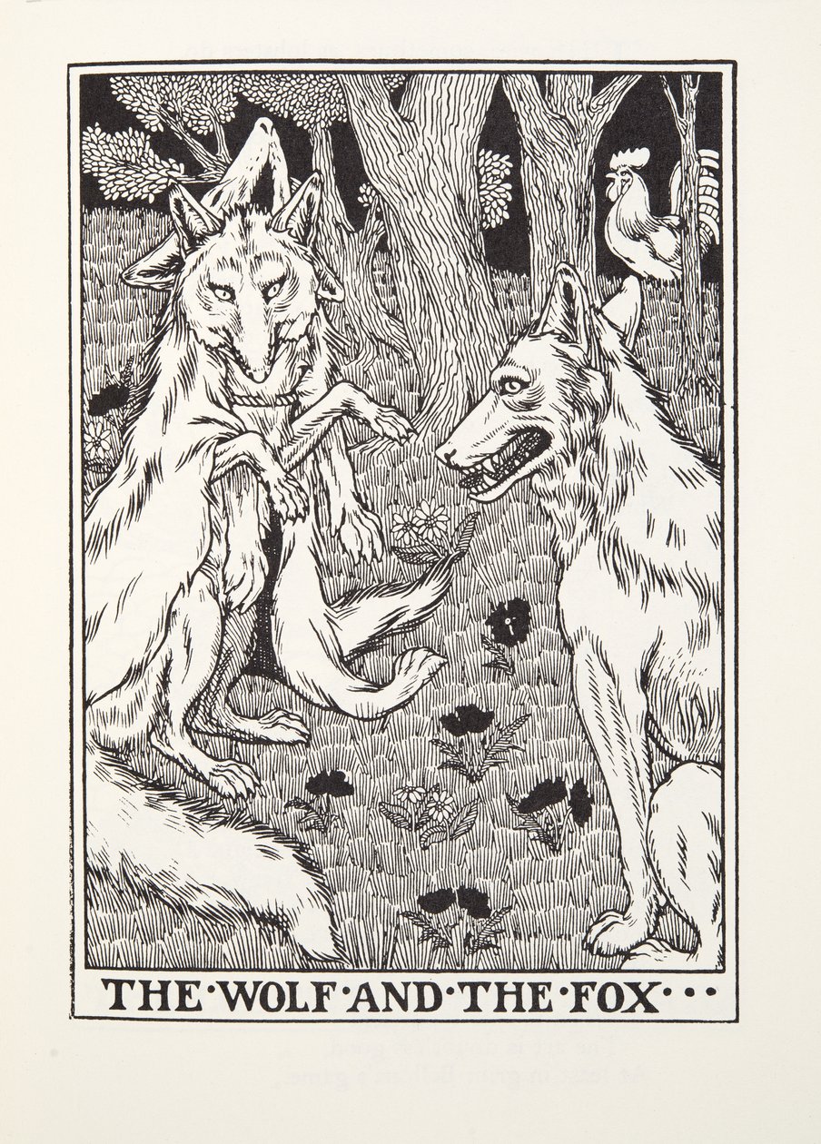 Susi ja kettu, Fontainen taruista, pub. 1905 tekijältä Percy J. Billingshurst