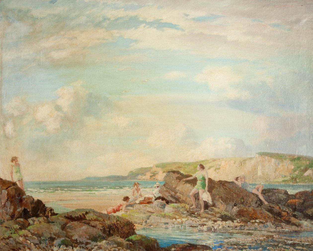 The Seashore (öljy kankaalle) tekijältä Percy Lancaster