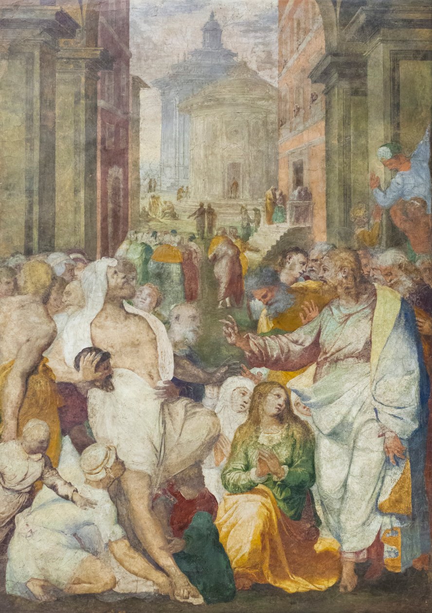 Lasaruksen herättäminen tekijältä Perino del (1501 47) Vaga