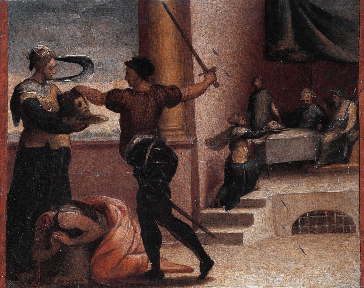 Salome ja mestattu Johannes Kastaja (öljy kankaalle, noin 1535) tekijältä Perino del Vaga