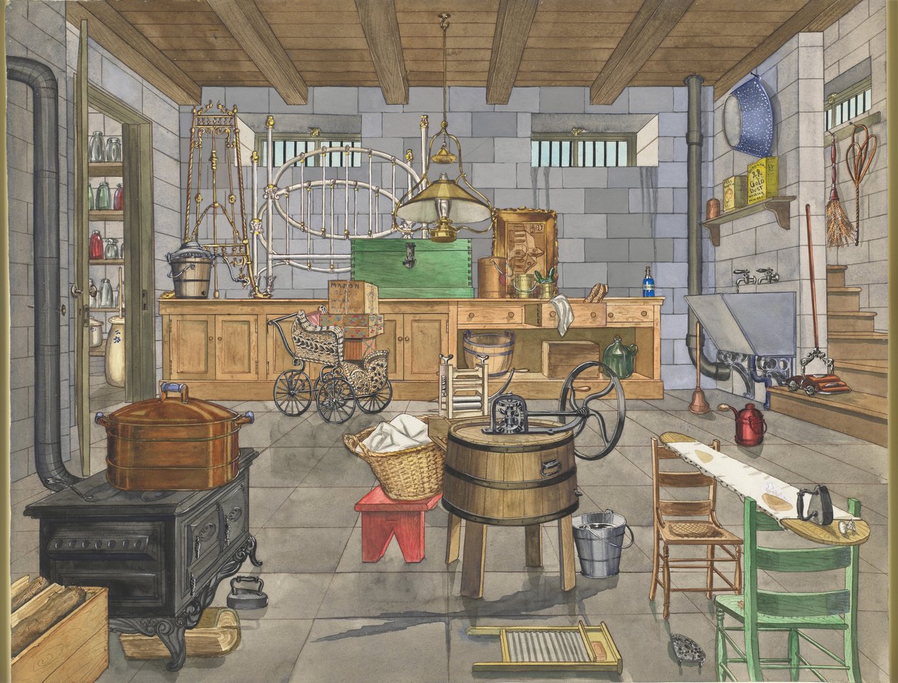 Kaupunkitalon kellari, 1910, n. 1947. tekijältä Perkins Harnly