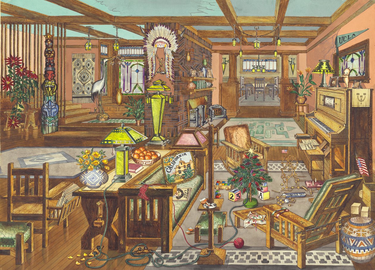 California Mission Style Interior, 1946. tekijältä Perkins Harnly