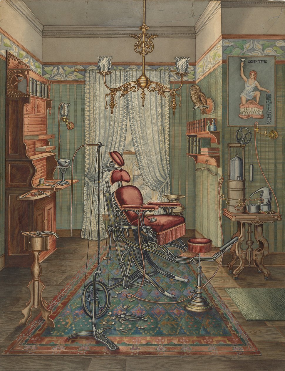 Hammaslääkärin leikkaussali, 19351942. tekijältä Perkins Harnly