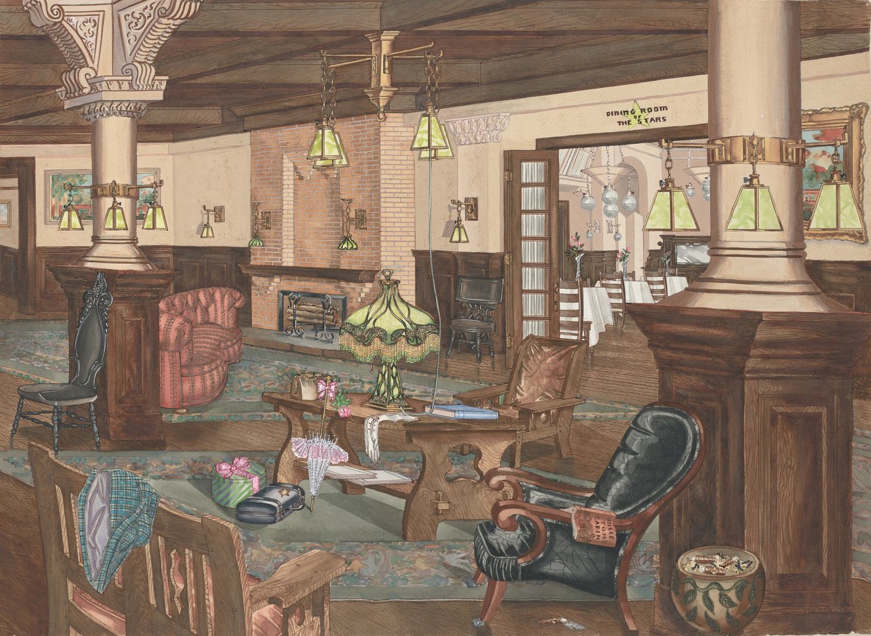 Hollywood Hotel Lobby, 1902, n. 1946. tekijältä Perkins Harnly