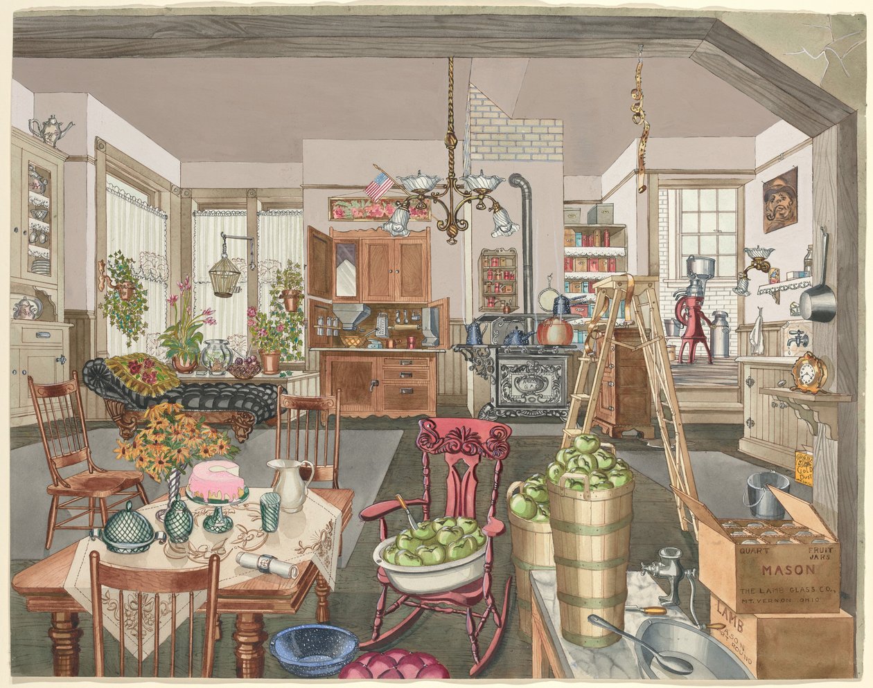 Puoliksi maalaiskeittiö ja ruokasali, 1910 tekijältä Perkins Harnly