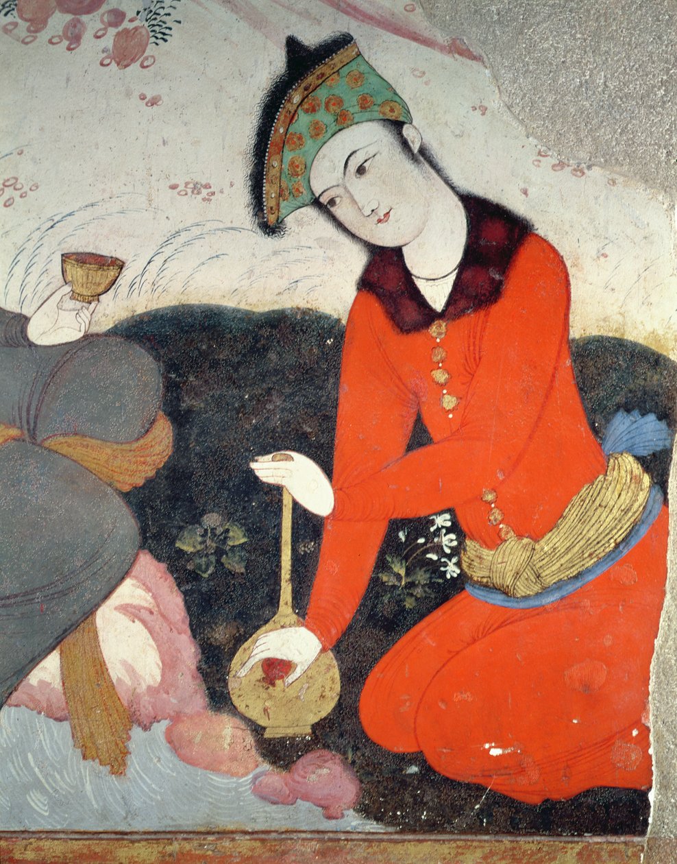Hovimies Shah Abbas I:n hovissa (yksityiskohta) tekijältä Persian School