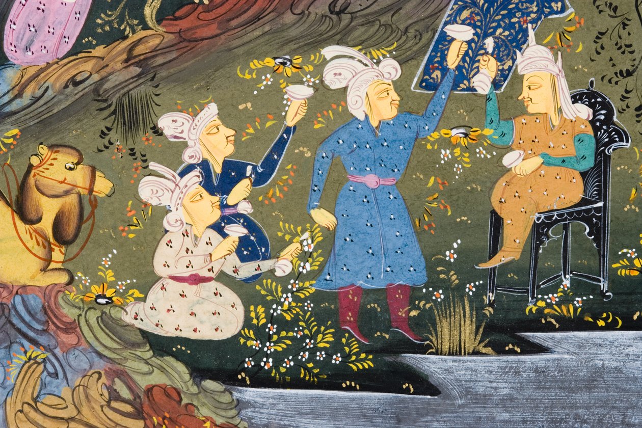 Juomajuhlat ulkona joen tai järven rannalla (läpinäkymätön wc paperilla) (tieto 272915) tekijältä Persian School