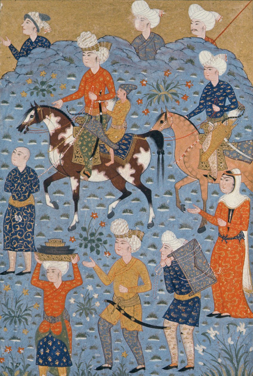 Paluu hyökkäykseltä, Shiraz, n. 1600 tekijältä Persian School