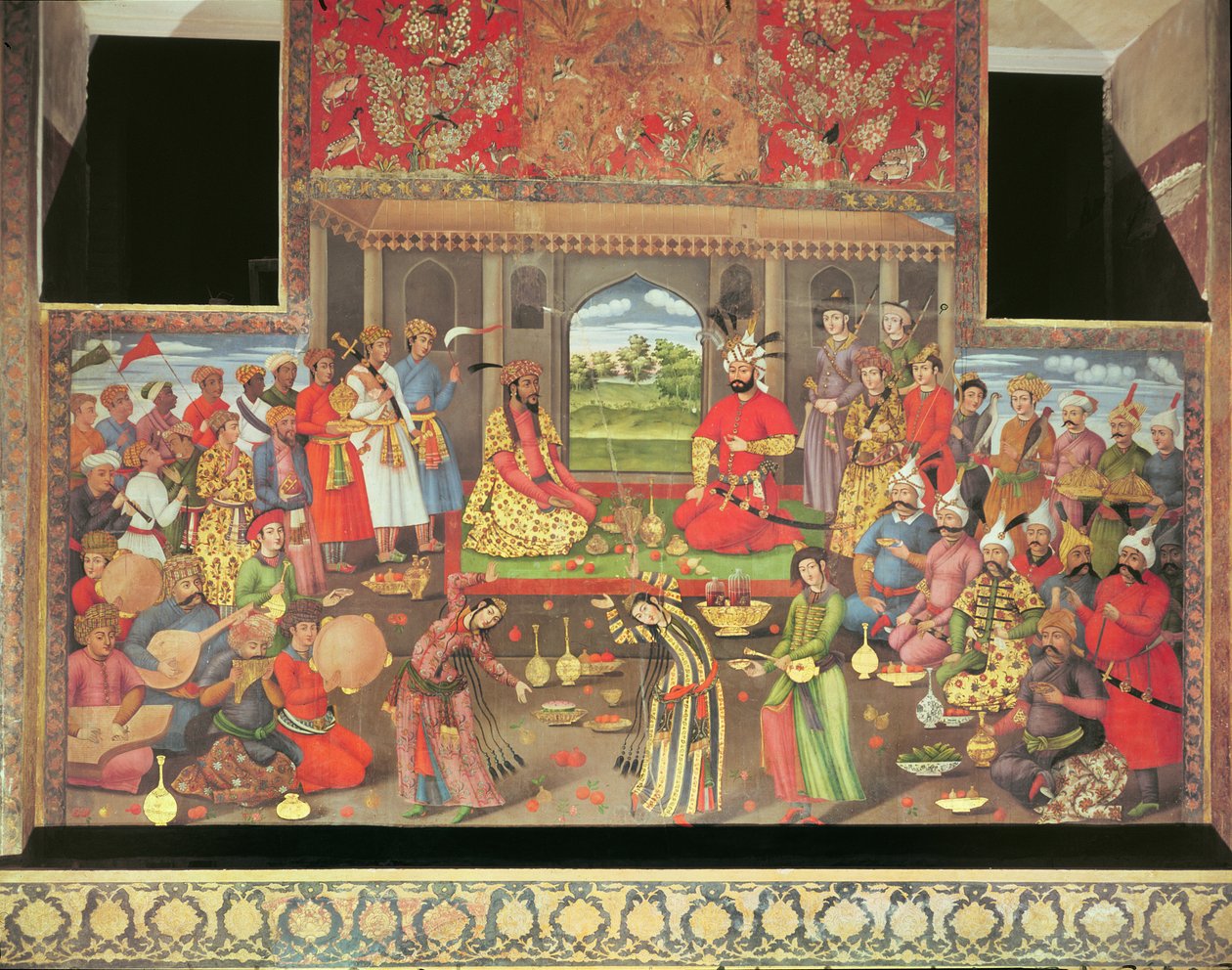 Suuren Moghulin suurlähettilään vastaanotto Shah Tahmaspin hovissa, 1573-76 tekijältä Persian School