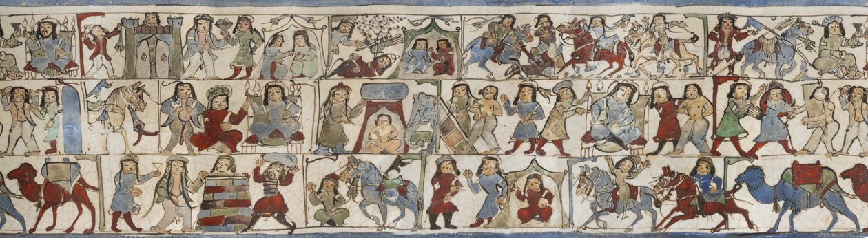 Dekantterilasi, joka kuvaa "Shahnamaa", Kashan, Iran, Saljuq-kausi, 1100-luvun loppu tekijältä Persian School