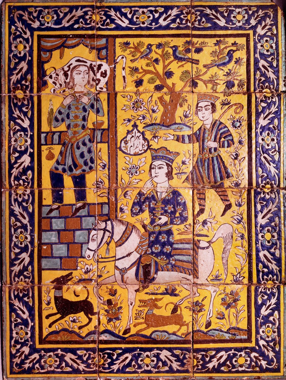 Gulendam saa anteeksi kömpelön huomautuksen, jonka hän teki Vahram V Gourille (Iltahelokki) (tai Bahram Gurille tai Gorille), Persian sassanidien kuninkaalle, kantaen härkää olkapäällään Mosaiikkipinnoitelevy, joka edustaa "Shahnamehin" jaksoa. (Shah Nama, tekijältä Persian School