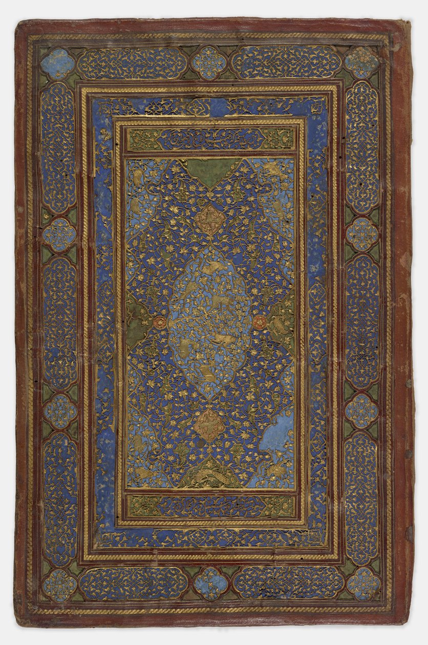 Kirjan kannen sisäpuoli, 1500-30 tekijältä Persian School