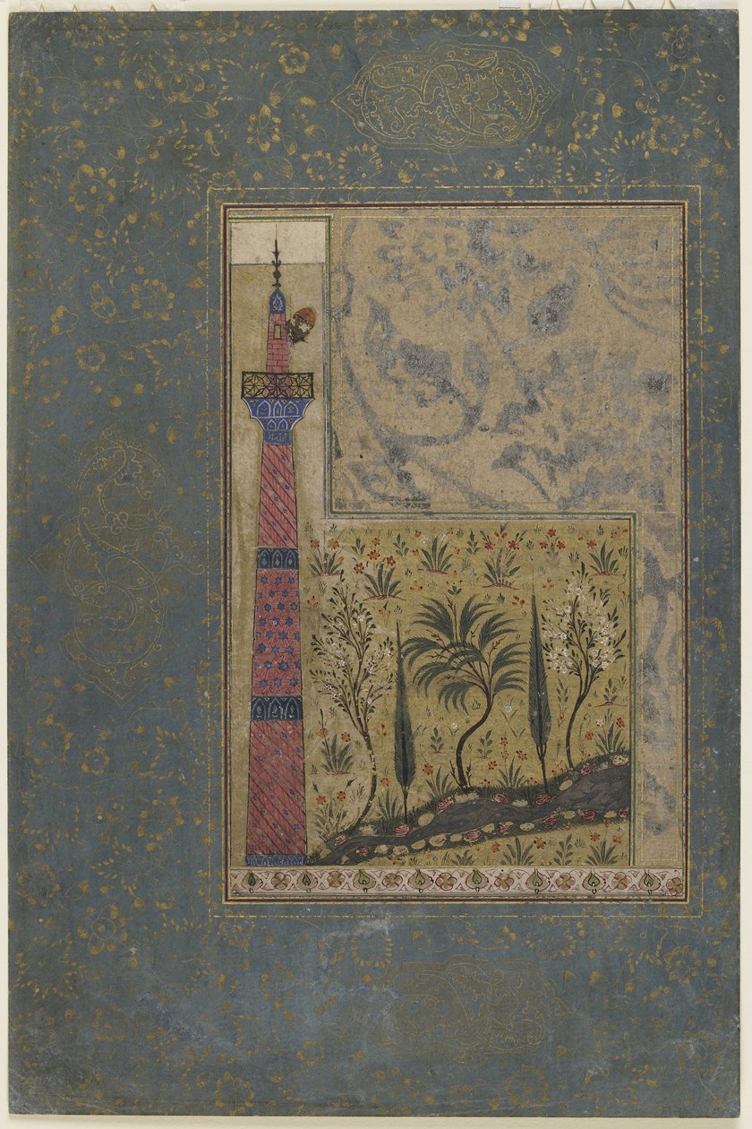 Mies minareetin huipulla, n. 1417-1818 tekijältä Persian School