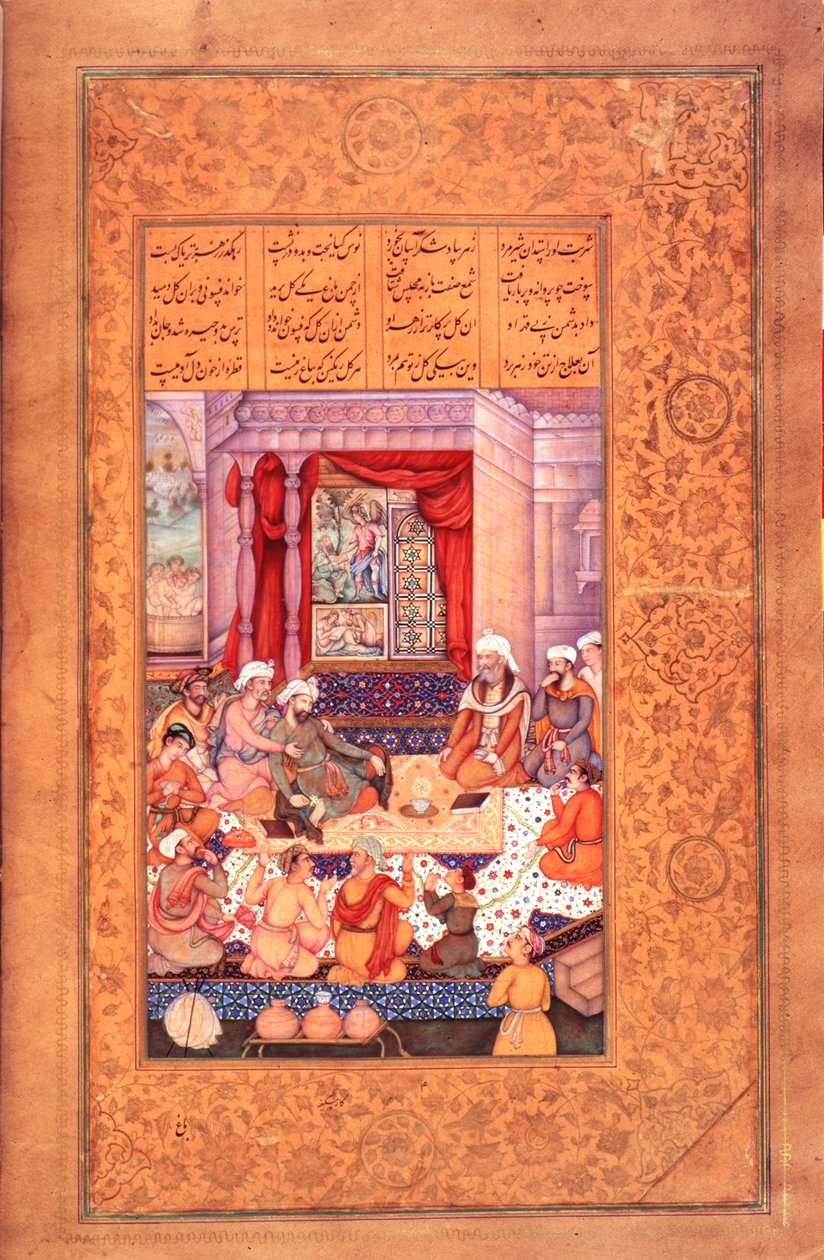 Tai 6810 fol.23v Kaksi kilpailevaa lääkäriä Nizamin "Khamsasta" tekijältä Persian School