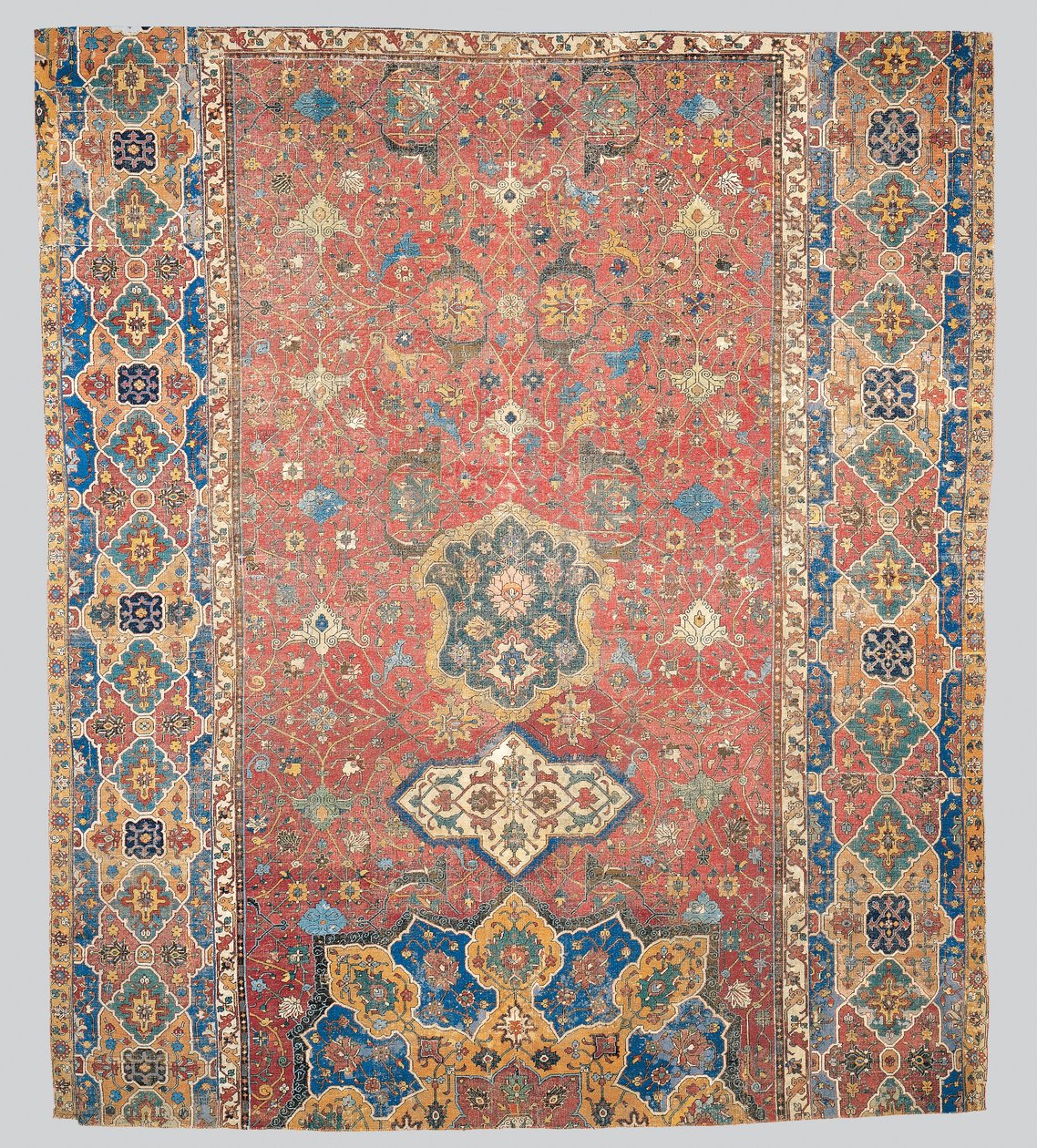 Osittainen Tabriz-medaljonkimatto, Luoteis-Persia, 1500-luvun alku tekijältä Persian School
