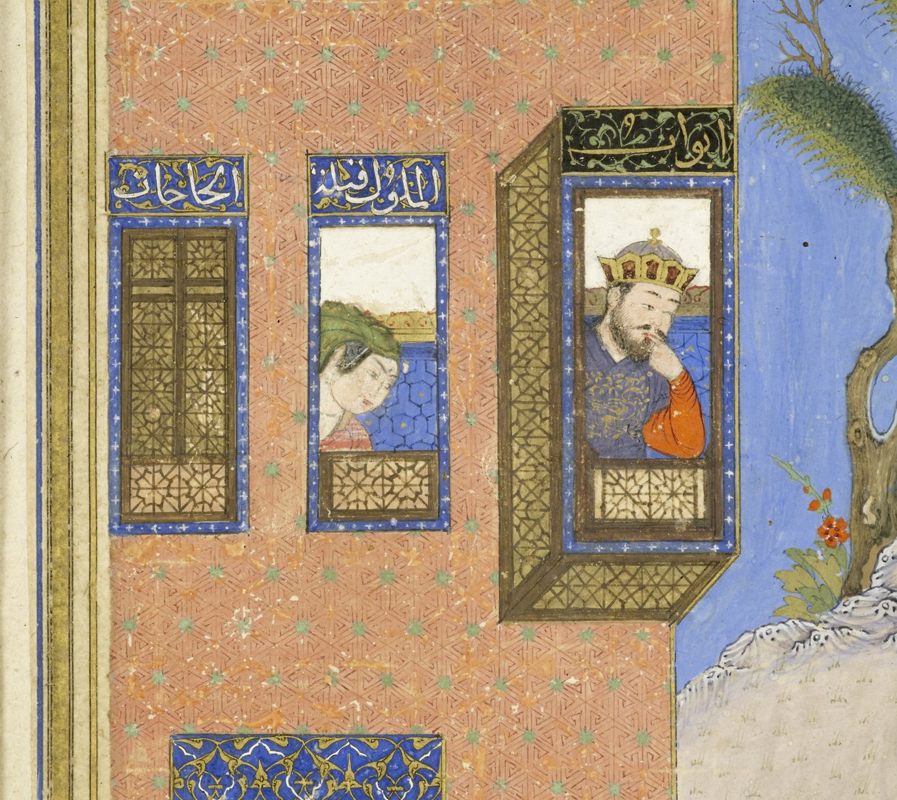 Persialainen 239 fol.76a Yksityiskohta: Siy?vushin tulikoe, kuva Shahnamasta (Kuninkaiden kirja), kirjoittanut Abul-Qasim Mansur Firdawsi (n.934-n.1020), 1444 tekijältä Persian School
