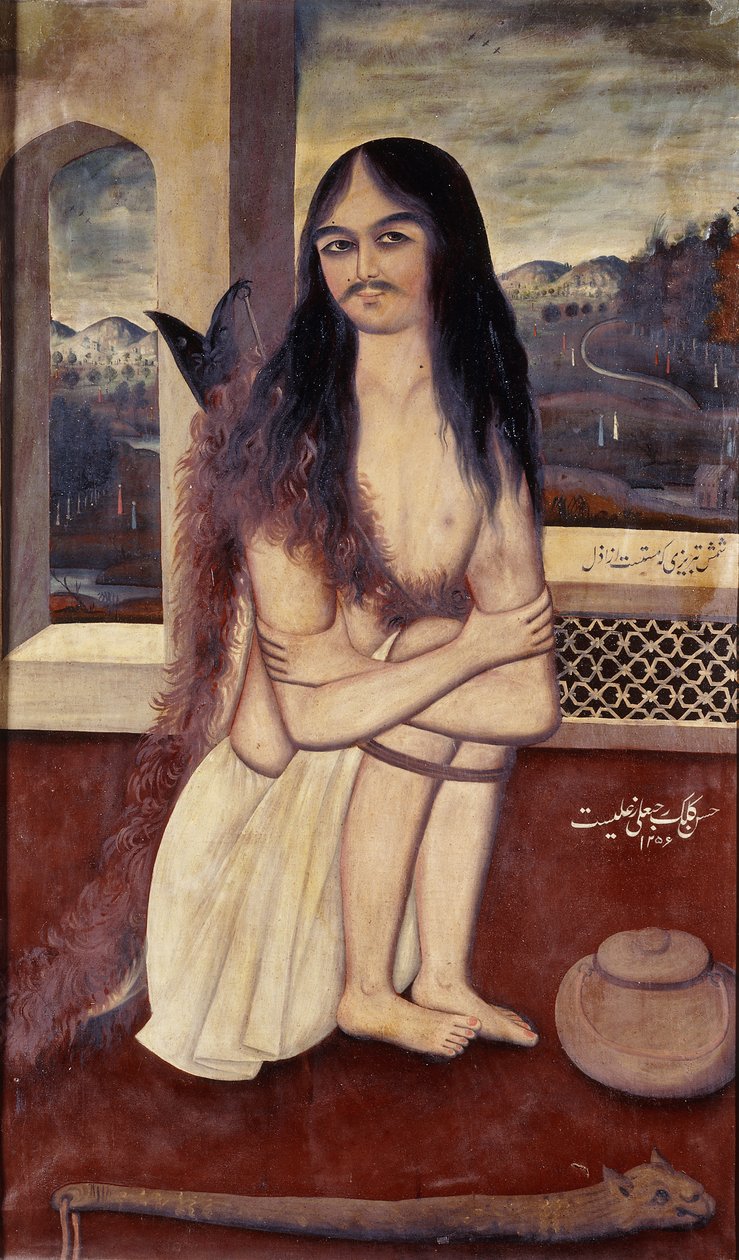 Muotokuva Shamsi Tabrizista, dervishistä, n. 1840-1 tekijältä Persian School