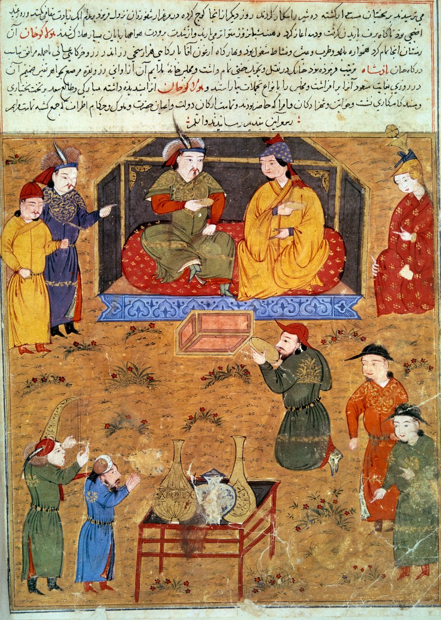 Houlagou Khanin (1217-1265) edustaja, hän on Tšingis-khanin persialaisen pienoismallin pojanpoika, joka on otettu historioitsija Rashid al-dinin (al) "" Jami al-tawarikhista"" (Jami al-tawarikh) tai ""Universaalista historiasta"" din) (1247-1318) Noin 1430 tekijältä Persian School