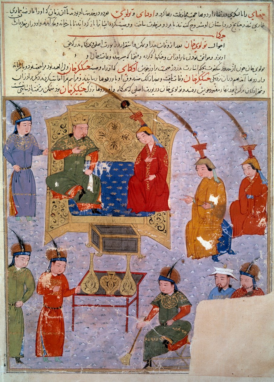 Houlagou Khanin (1217-1265) edustaja, hän on Tšingis-khanin persialaisen pienoismallin pojanpoika, joka on otettu historioitsija Rashid al-dinin (al) "" Jami al-tawarikhista"" (Jami al-tawarikh) tai ""Universaalista historiasta"" din) (1247-1318) Noin 1430 tekijältä Persian School