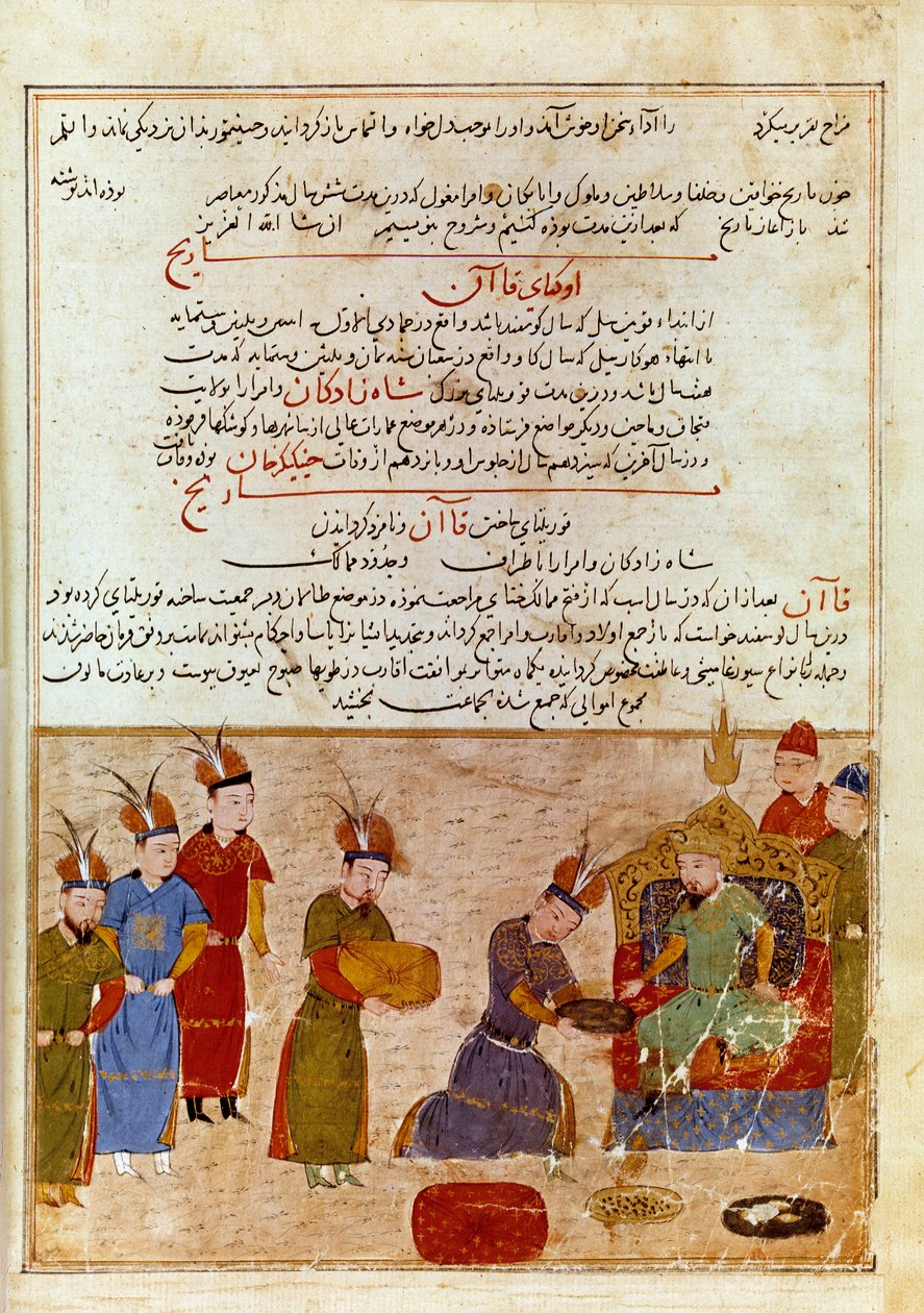 Ogodei-kaanin (1186-1241) edustaja, hän on Tšingis-kaanin poika. Persialainen miniatyyri, joka on otettu historioitsija Rashid al-dinin (al din) (1247-1318) sanasta "" Jami al-tawarikh "" (Jami al tawarikh) tai "" universaalista historiasta"" Noin 1430. Pa tekijältä Persian School