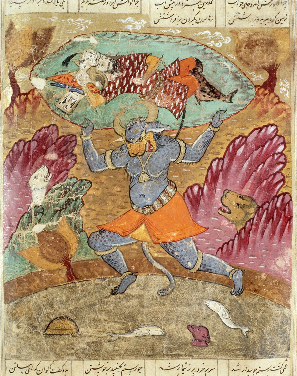 Akwan-Diwan kantama Rostam, kuvitus Abul-Qasim Manur Firdawsin (n. 934-1020) Shahnamasta (Kuninkaiden kirja) 1619 tekijältä Persian School