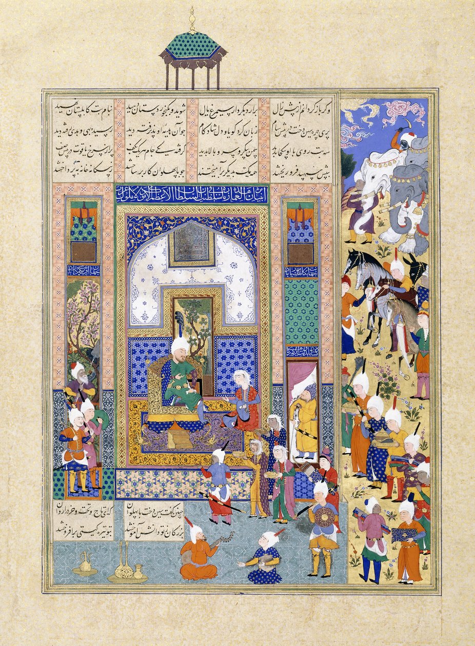 Sindukht tulee Sam Bearing Giftsille, noin 1500-1540-luvulla tekijältä Persian School