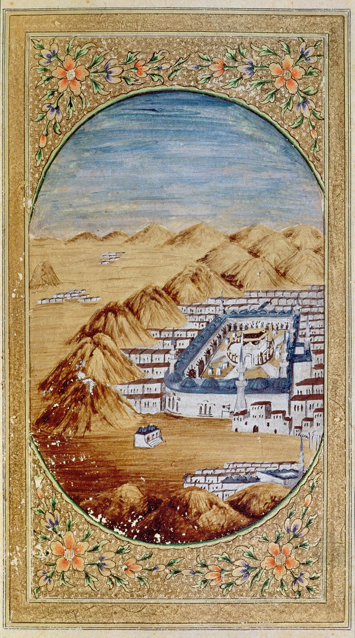 Täydennä Persan 1389 fol.39 Profeetan hauta Medinassa tekijältä Persian School