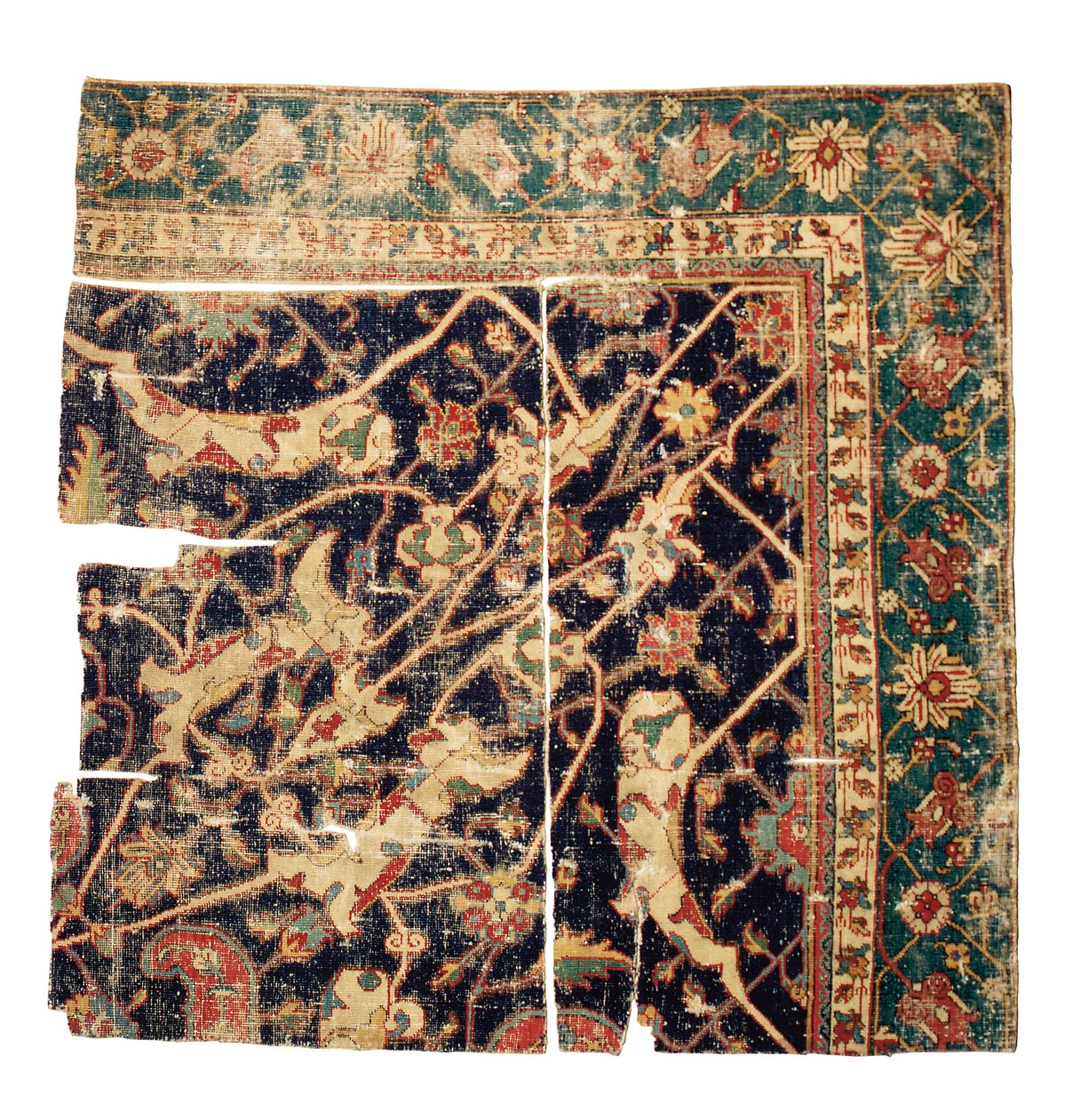 Tabrizin medaljonkimaton fragmentti, Luoteis-Persia, 1500-luvun puoliväli tekijältä Persian School