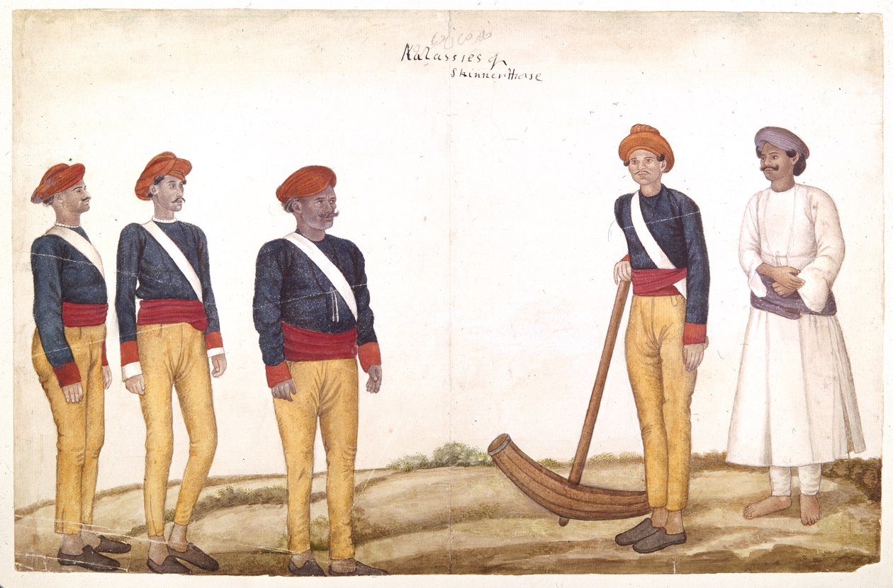Telttajärjestäjä, n. 1820-30 (akvarelli paperille) tekijältä Persian School