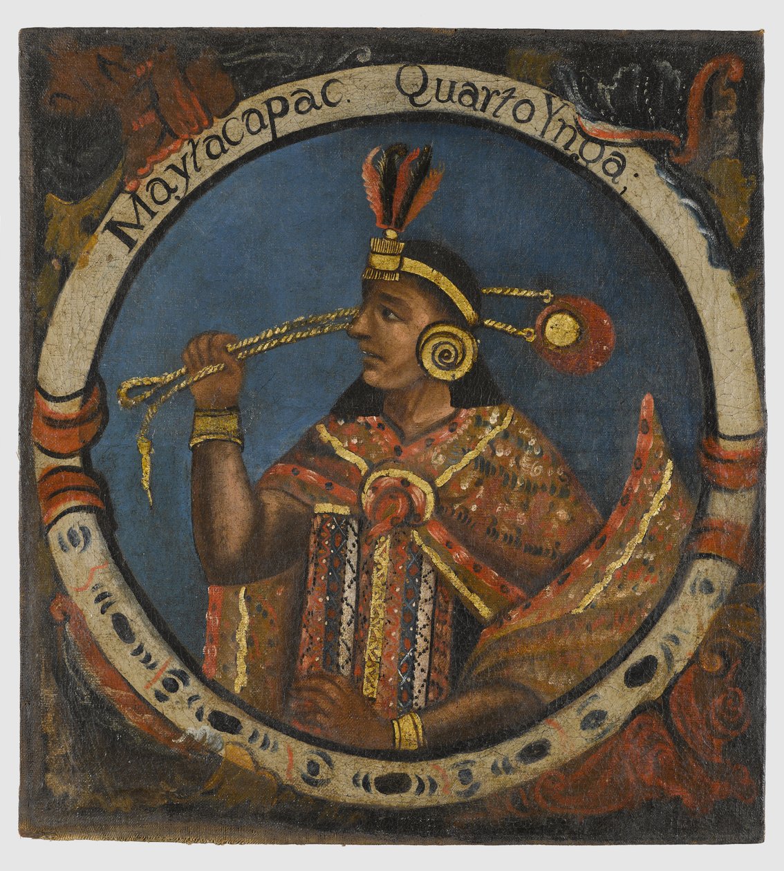 Mayta Capac, neljäs inkakuningas, 1700-luvun puoliväli tekijältä Peruvian School