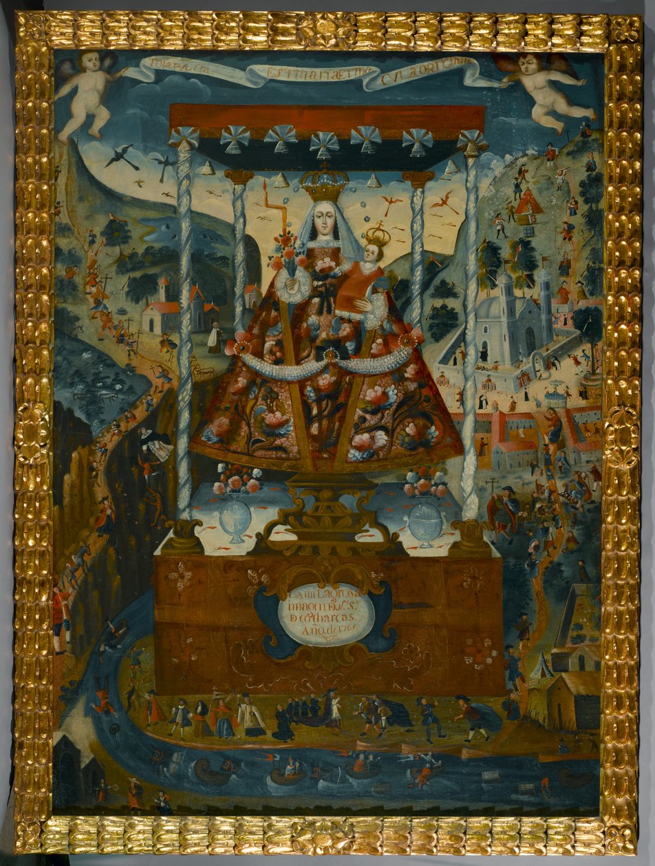 Cocharcasin Neitsyt Maria Baldachinin alla, Cuzco, 1765 tekijältä Peruvian School
