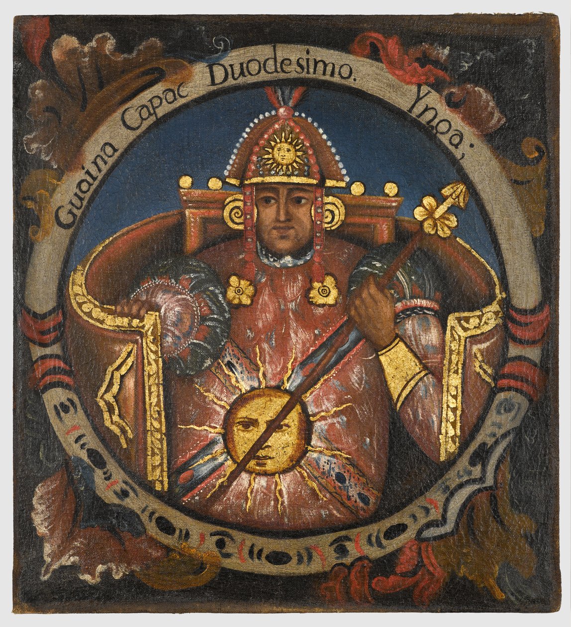 Huayna Capac, 12. inkakuningas, Cuzcon koulu, 1700-luvun puoliväli tekijältä Peruvian School