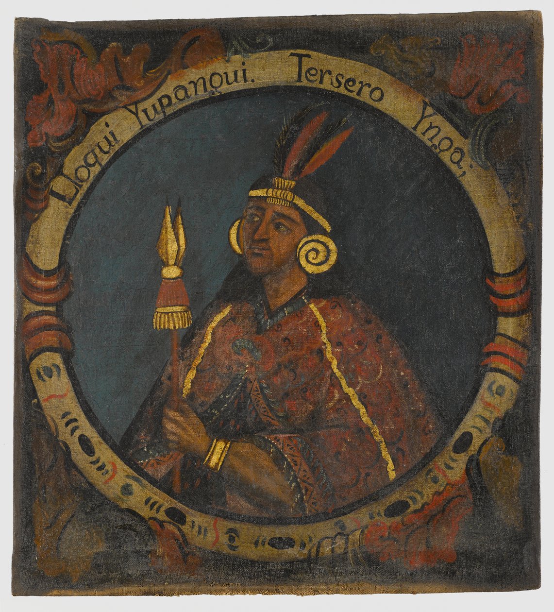 Lloque Yupanqui, kolmas inkakuningas, 1700-luvun puoliväli tekijältä Peruvian School