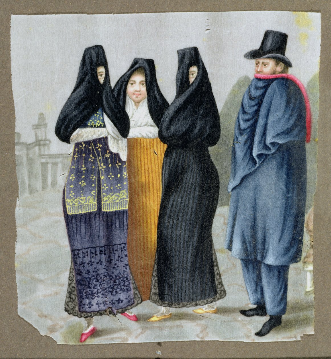 Liman kaduilla, n. 1820 (wc paperilla) tekijältä Peruvian School