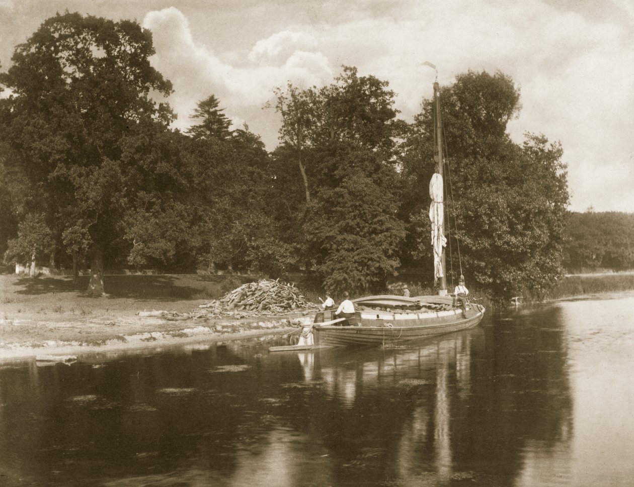 The River Bune Coltshallissa, Life and Landscape on the Norfolk Broads, n. 1886 tekijältä Peter Emerson und Thomas Goodall