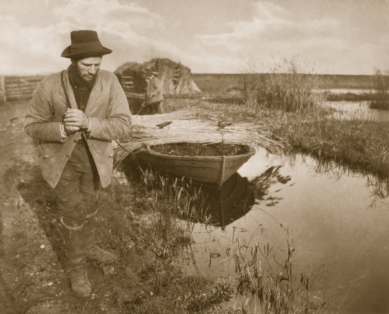 Ruokon hinaus, elämä ja maisema Norfolk Broadsilla, n. 1886 tekijältä Peter Emerson und Thomas Goodall
