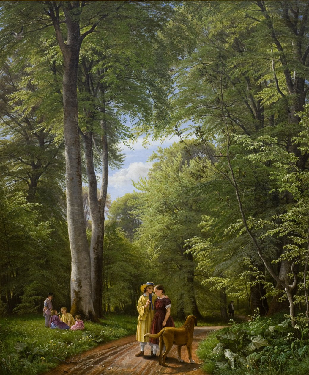 Pyökkimetsä toukokuussa lähellä Iselingenin kartanoa, Seelanti, 1857 tekijältä Peter Christian Skovgaard