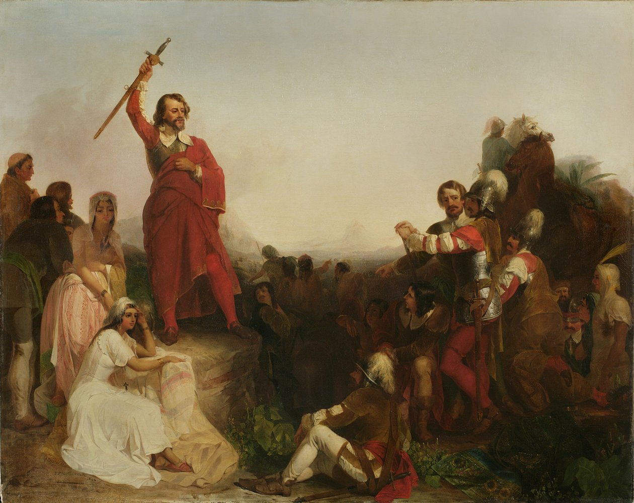 Cortezin ensimmäinen näkymä Meksikon kaupunkiin, 1844 tekijältä Peter Frederick Rothermel