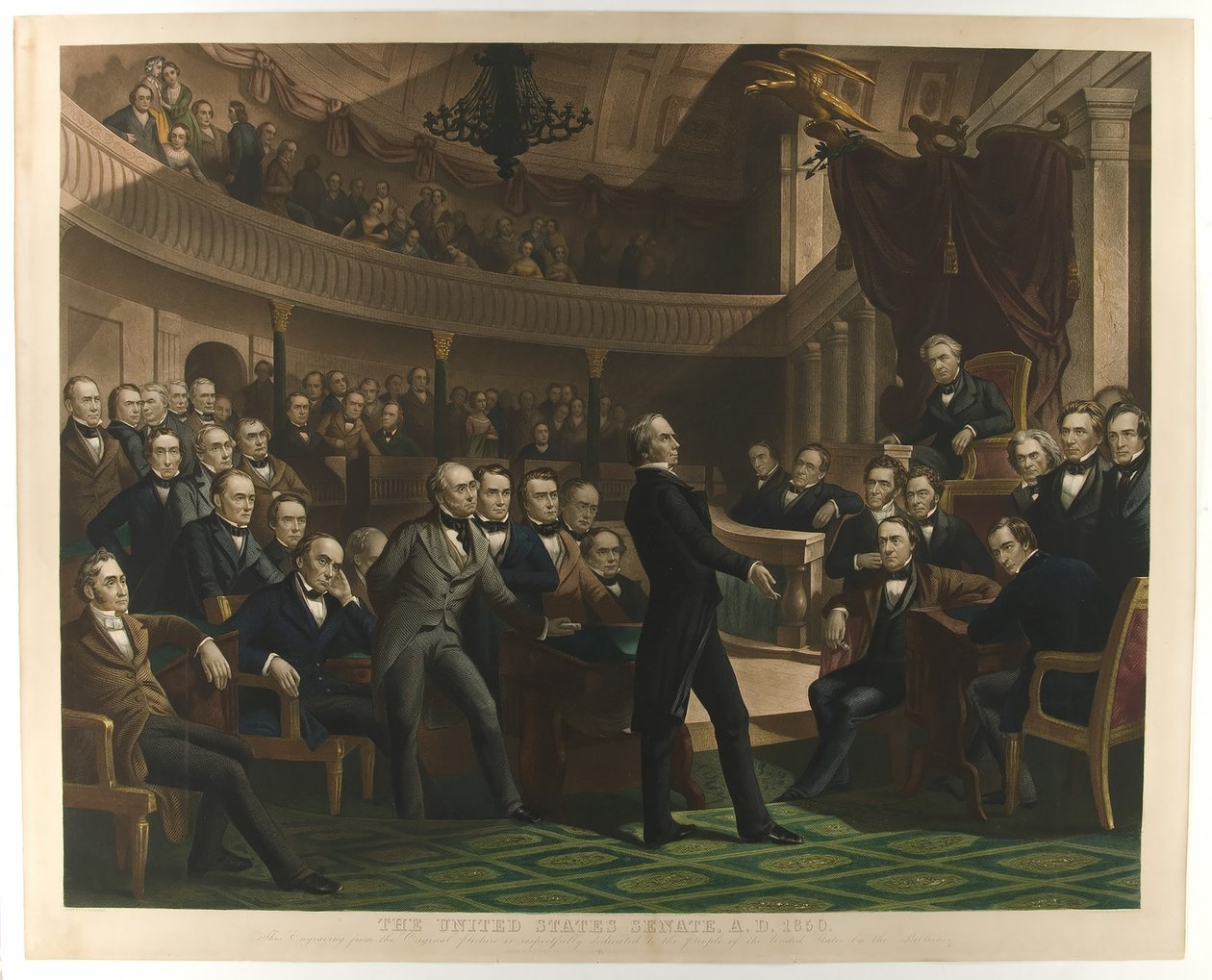 Yhdysvaltain senaatti, j.k. 1850, pub. noin 1855 tekijältä Peter Frederick Rothermel