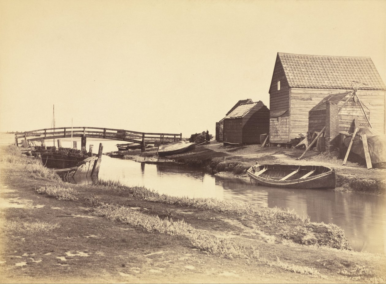 Tidal Creek ja vanhat varastot Southwoldin eteläpuolella, Suffolk tekijältä Peter Henry Emerson