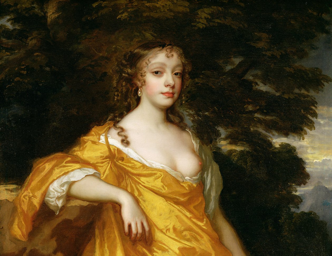 Diana Kirke, myöhempi Oxfordin kreivitär, n. 1665-1670 öljy kankaalle yksityiskohta numerosta 118535 tekijältä Peter Lely