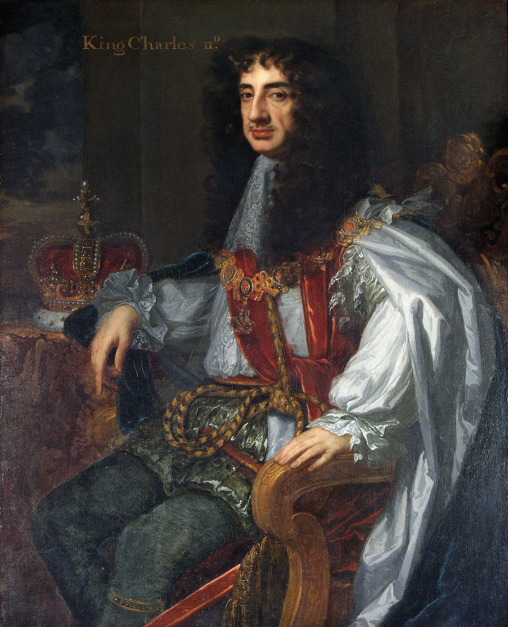 Kuningas Kaarle II sukkanauhavaatteissa tekijältä Peter Lely